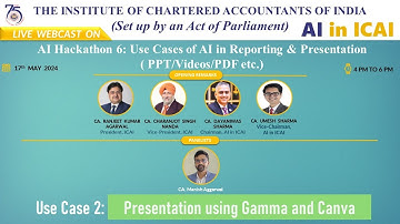 Hackathon 6: Series 1 - Use Case 2 | Presentation using Gamma and Canva | CA. Manish Agrawal