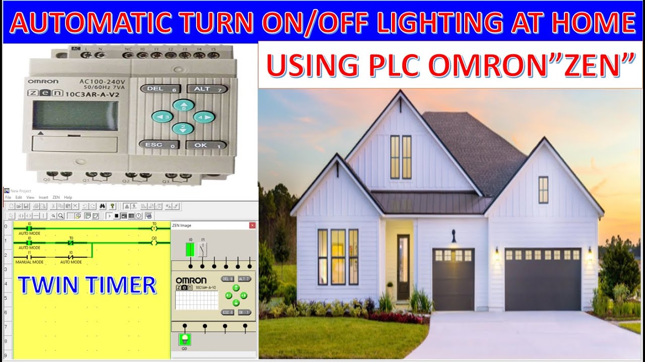 PLC Omron "Zen" using Twin Timer easy to automatic turn ON/OFF the ...