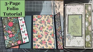 QUICK AND EASY PAPERCRAFTING FOLIO | 3 PAGE CARDSTOCK FOLIO | DIY GIFTS | DIY PHOTO ALBUM