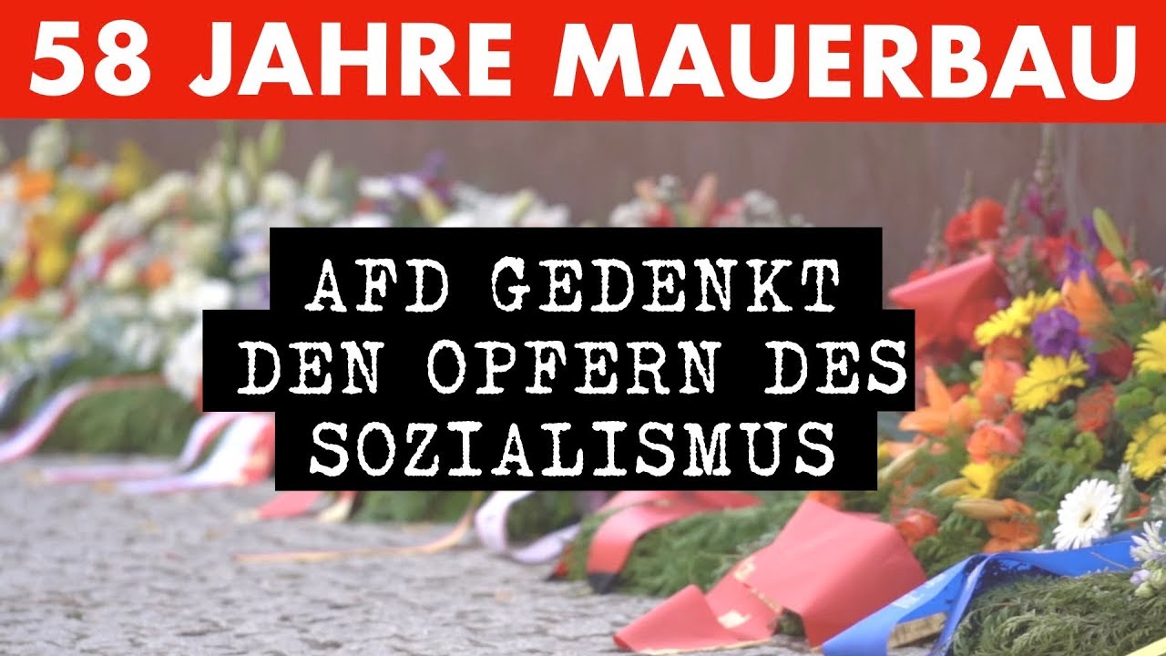 Kranzniederlegung am Mauerdenkmal - SED Anhänger stören die Veranstaltung