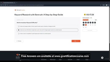 SEMrush Keyword Research with Semrush A Step by Step Guide Exam Answers | Live Pass
