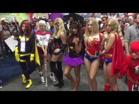 DC Comics Women, Wonder Women Cosplay At Comic Con And Creepy Guy #SDCC