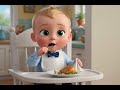 طفل يأكل طعامه بسعادة 👶🍗​A baby eating his food happily 👶🍗