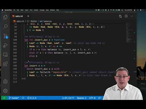 Red-Black Tree Insert Implementation | OCaml Programming | Chapter 8 Video 35