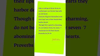 ❤️✝️💯 #Proverbs #fervent #scriptures #disguise #life #abominations #heart #malice #hypocrisy #charm