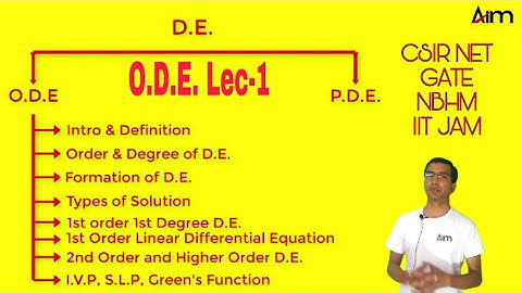ODE Lec-1 || CSIR NET || GATE || NBHM || IIT JAM