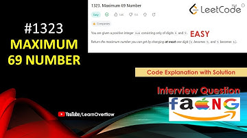 Maximum 69 Number | LeetCode 1323 | Java | Intuitive Solution | @LearnOverflow