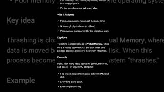 What is Thrashing ? #operatingsystem
