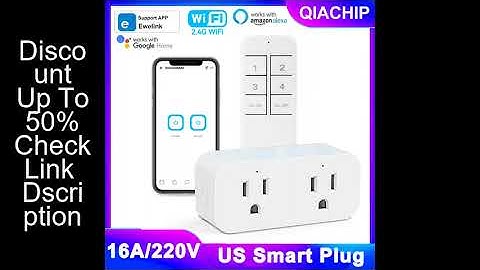 Ewelink WiFi Smart Plug 16A US Dual Socket 2.4G APP Control Timer Setting Work With Alexa Google Hom