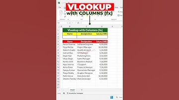 Vlookup with Columns 🎯💯🚀 #ExcelTutorial #VLOOKUP #ExcelTips