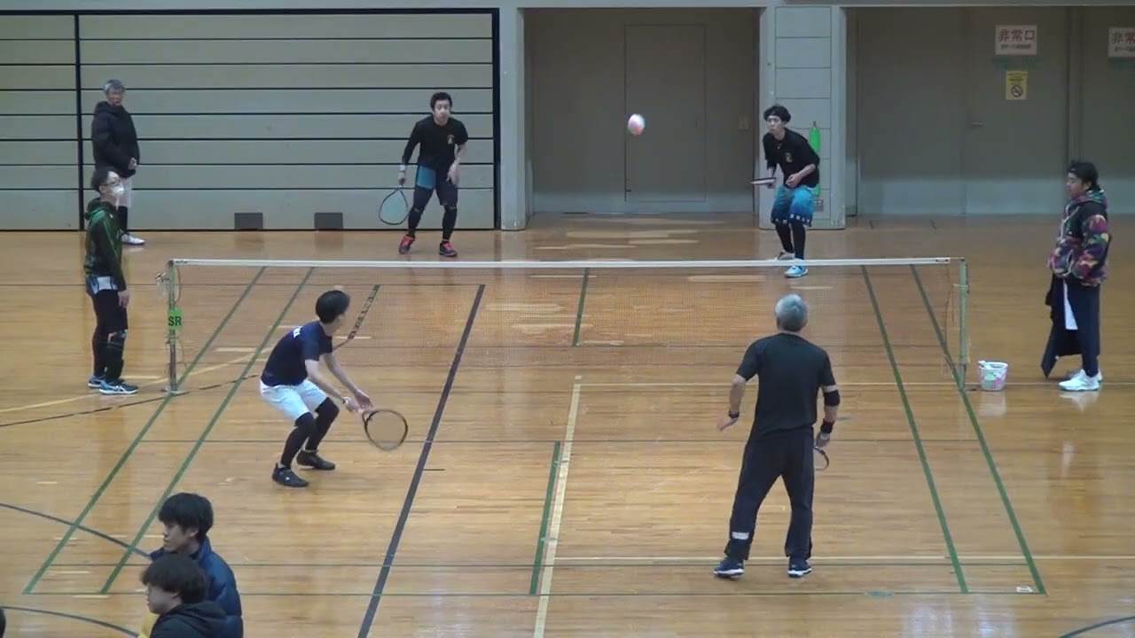 2025年　猫's arkミニテニス交流戦2025　45歳未満男子決勝トーナメント1回戦　栗須佐藤ペアvs柳澤横山ペア