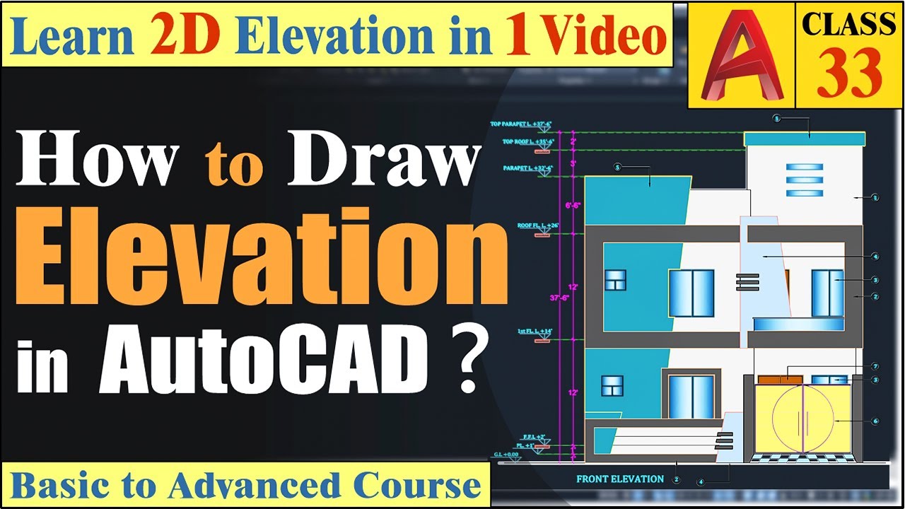 AutoCAD Elevation | How to Draw Elevation in AutoCAD | Class 33 Urdu ...