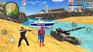 Spider Rope Hero Vice Town: Military Tank at Open City - Android Gameplay screenshot 4
