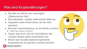 Embarcadero Webinar:  Die Blockchain und Kryptowährungen verstehen