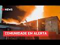 Incêndio de grandes proporções atinge região de Paraisópolis (SP)
