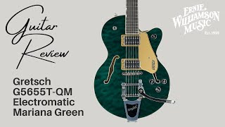 Reviewing the Gretsch G5655T QM: A Stunning Quilted Maple Guitar with a Bigsby Tailpiece