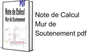 Note de Calcul Mur de Soutenement pdf