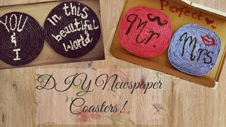 DIY Newspaper Coaster/ Paper Coaster/ Upcycling/ waterproof handmade coaster #diy #papercraft