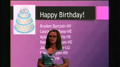 Plaza Middle School Broadcast September 16, 2014