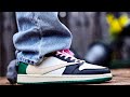 Green Fragment  x Travis Scott x Air Jordan 1 Low OG Review On foot