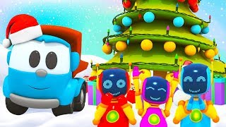 car cartoon for kids leo the truck and the wind turbine street vehicles cartoon