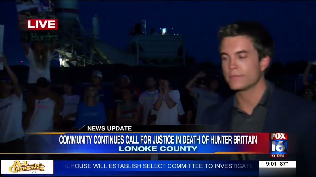 Night 3 of Hunter Brittain protests-- Hunter Hoagland reporting