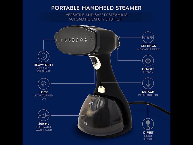 Electrolux Portable Handheld Garment and Fabric Steamer 1500 Watts, Quick  Heat Ceramic Plate Steam Nozzle, 2 in 1 Fabric Wrinkle Remover and Clothing