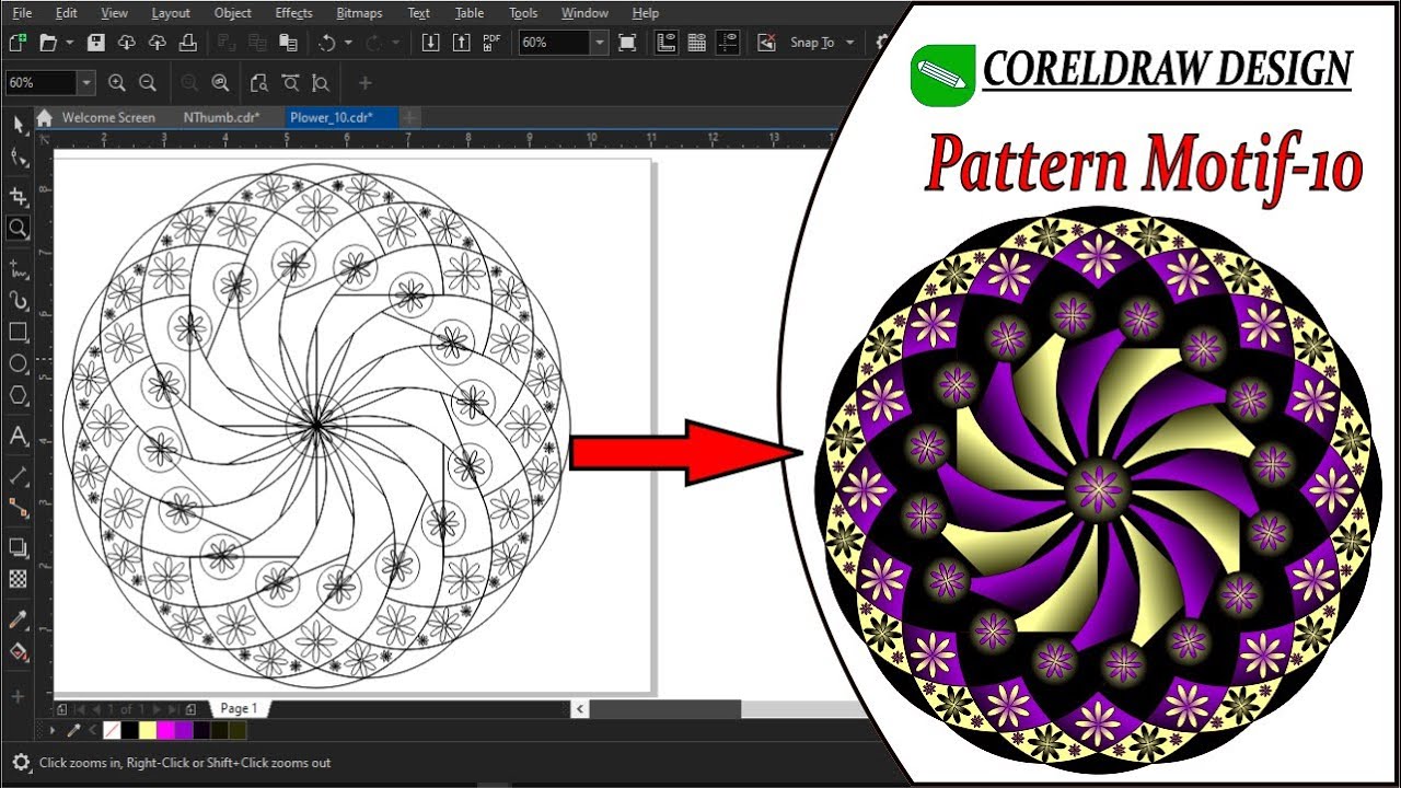 Coreldraw tutorials | Pattern Motif | CorelDRAW logo design | CorelDRAW ...