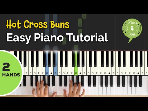 Hot Cross Buns on the Piano (2 Hands) | Easy Piano Tutorial for Beginners