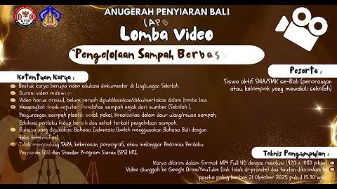 PROMO LOMBA VIDEO PENGELOLAAN SAMPAH TINGKAT SMA DAN SMK SE-BALI OLEH KPID