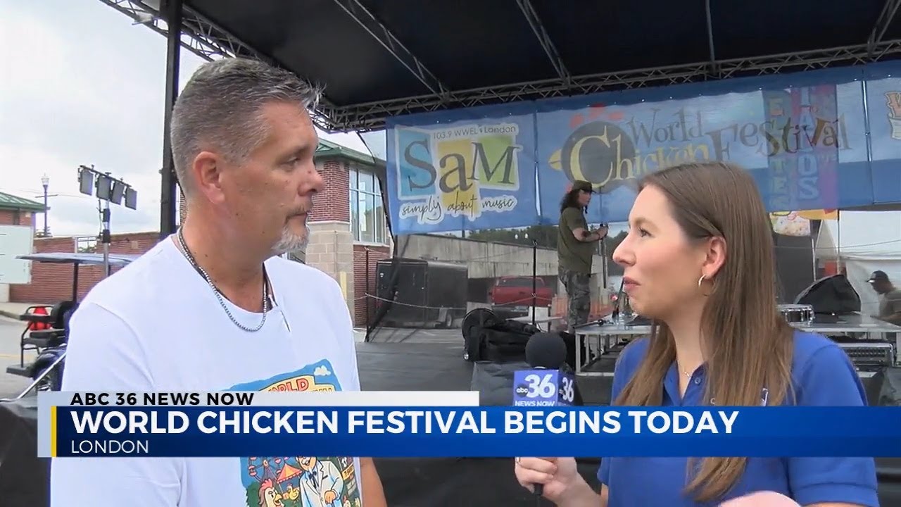 Abby Summers with Director of Public Relations Travis Shortt's at the World Chicken Festival