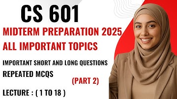 CS601 Midterm 2025 Preparation | Data Communication – Important Subjective Topics + MCQs  | Part 2