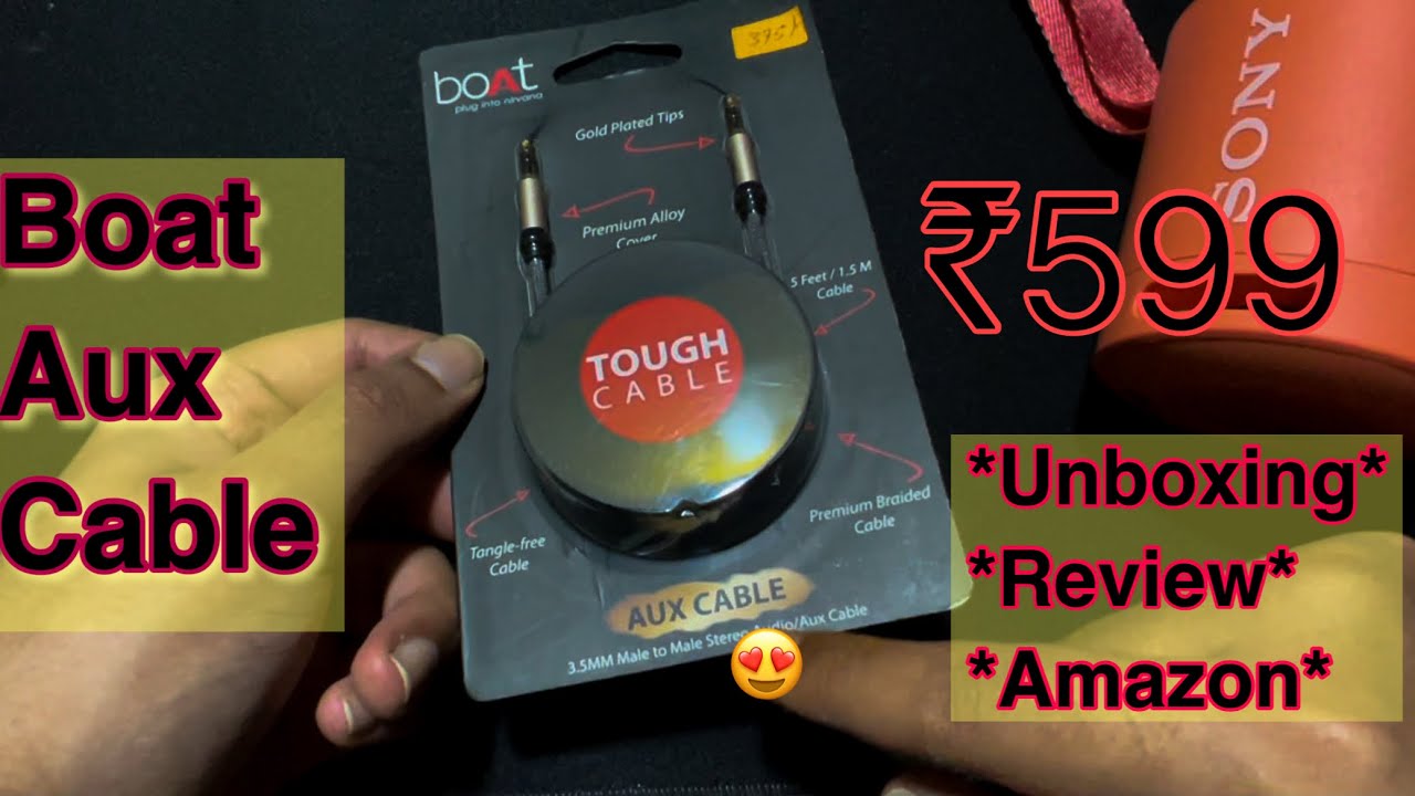 BEST AUX CABLE IN INDIA BOAT AUX CABLE 1.5 METRE 3.5 MM CABLE 5