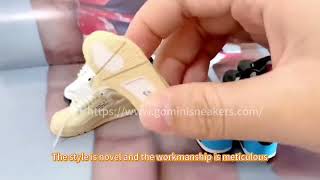 3D Mini Basketball Sports Shoes Jordan keychains Keyring Accessories Jordan4 OW Sneaker Naked Shoe