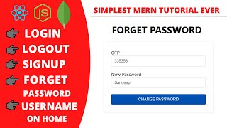 MERN Authentication - Login,Register,Verification Email,Forget Password,User Name& Logout on Navbar