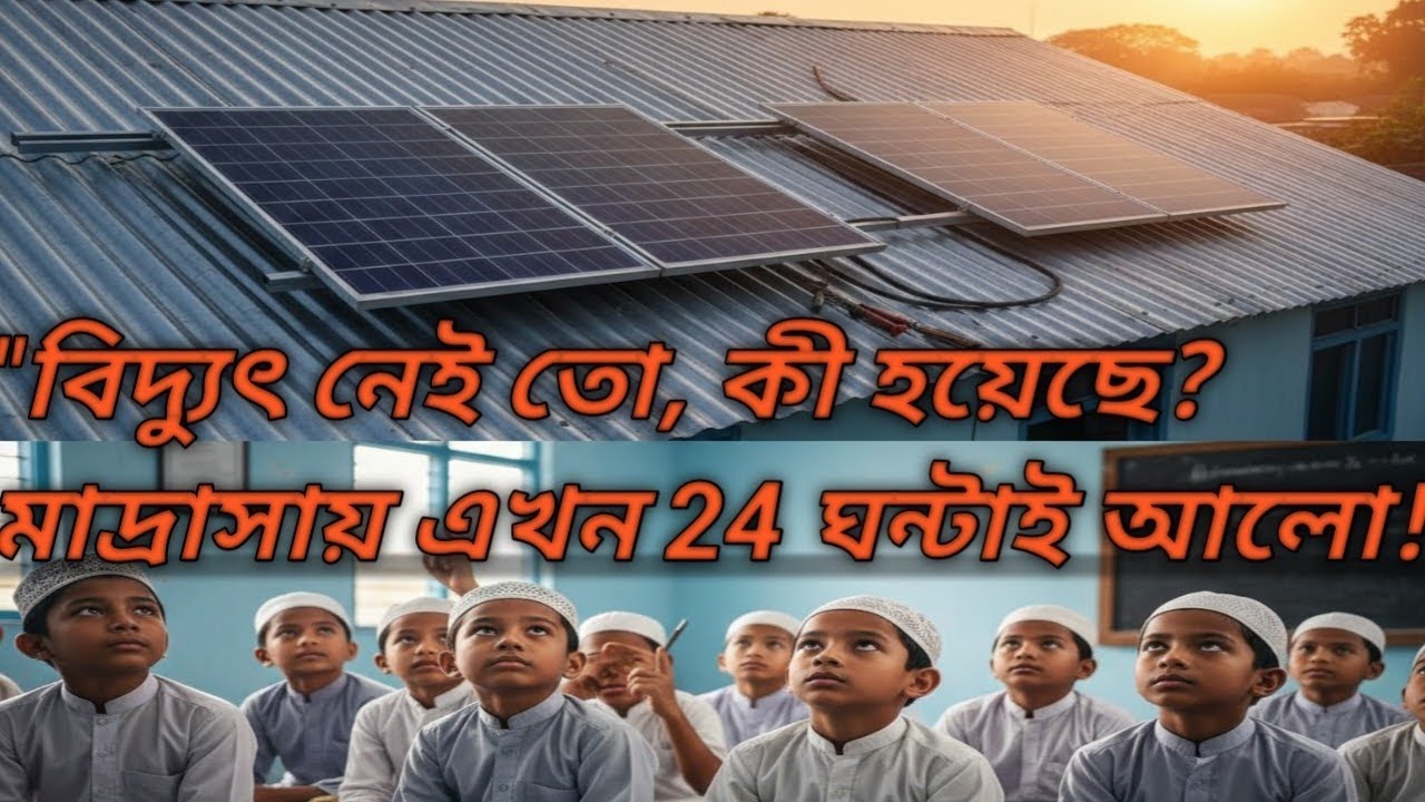 বিদ্যুৎ নেই তো কি হইছে, মাদ্রাসায় এখন 24 ঘন্টাই আলো।
