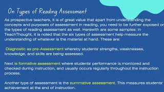 Teaching and Assessment of the Macroskills (5748) Video Reporting Presentation.