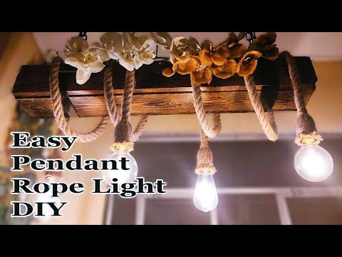 DIY rope pendant light, easy diy