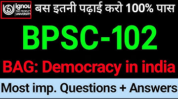 ignou Bpsc 102 important Questions | Bpsc 102 Pervious Year Question paper with answers | Bpsc 102