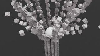 stone tower destroyd by wrecking ball (blender 4.0 Animation)