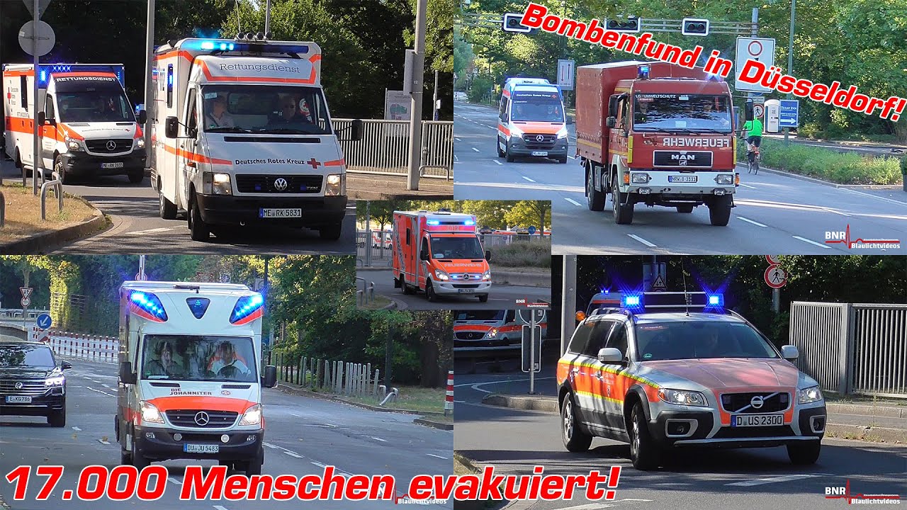[17.000 Menschen evakuiert!] Zahlreiche Einsatzfahrten bei Bombenfund in Düsseldorf!