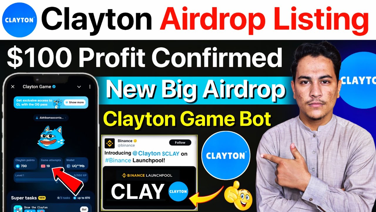 Clayton Game Bot Airdrop | $100 Profit Confirmed | New Telegram Airdrop Project | Real or Fake?
