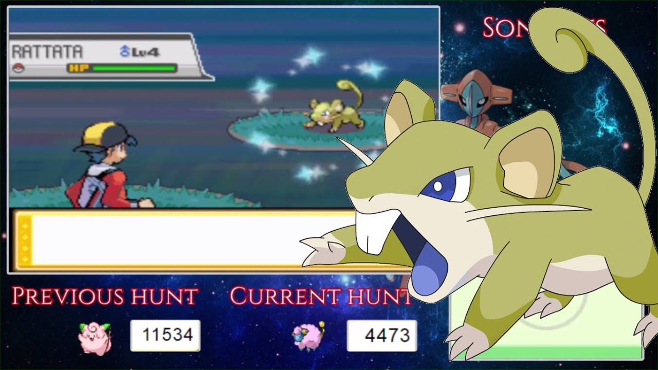 [LIVE] Shiny Rattata after 4,473 REs in Heart Gold - YouTube