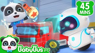 Um Robô Conserta Carros 🤖🔧 | Mecânico Bebê Panda | 45 Minutos | Músicas Infantis | BabyBus Português