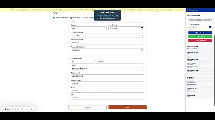 How to use VFS Global Chrome Extension