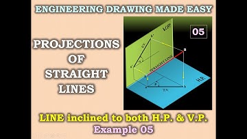 Projections of Straight Lines:  INCLINED to BOTH H.P. and V.P. - 05 - ENGINEERING DRAWING MADE EASY
