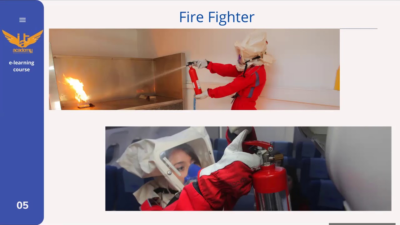 كيف يتصرف أعضاء الطاقم للقضاء على النيران داخل الطائرة؟ CSS