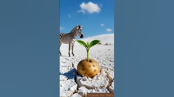 Zebra save potato tree from drying by watering it😭#ai #tree #save #zebra
