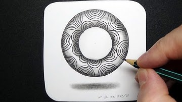 How to Draw Floating Pattern Torus - Learn to drawing shadows - #StayHome and Draw #WithMe