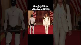 F. Melania arrives in the East Room of the White House with a Humanoid Robot #melaniatrump #melania